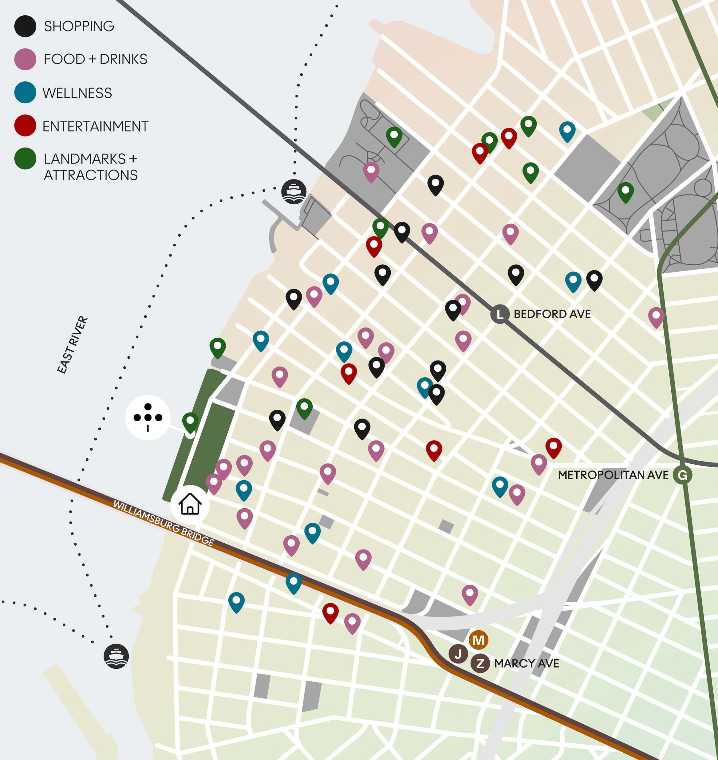 Kent Avenue Apartments Neighborhood Map